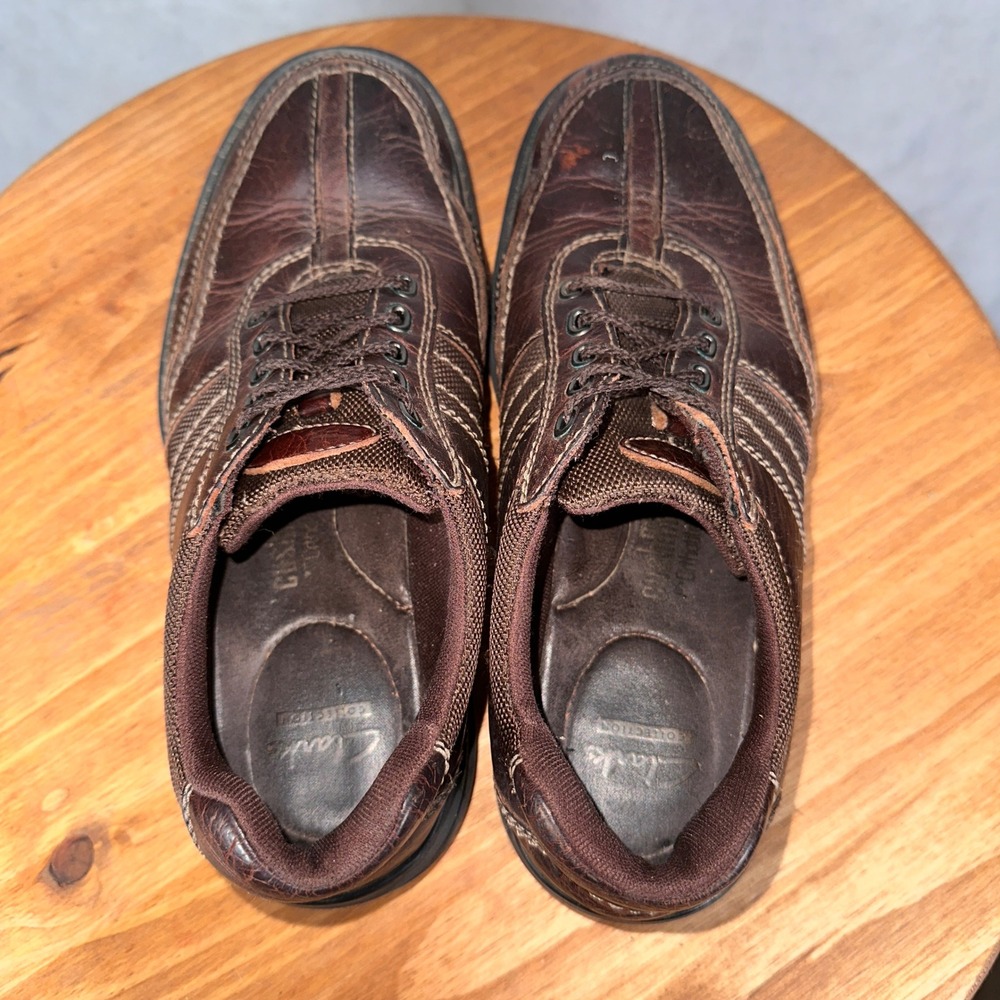 Clarks Collection Shoes Mens 7.5 Brown Leather Lace Up Casual Good 13287 - Picture 13 of 15